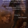 Speaking with the Universe: an evening of Poetry and Music. Oct. 30, 7-9:00 p.m. Main Campus Student Center Ballroom A.